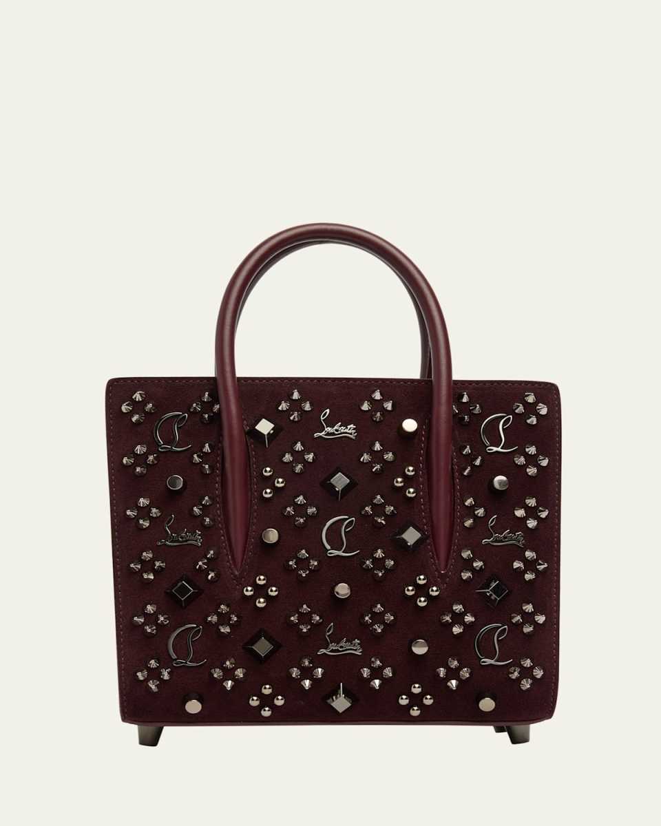 Paloma Mini Top-Handle Bag in Loubinthesky Suede